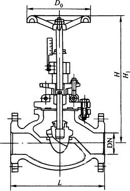 T40H-10,16,25型蒸汽手動調(diào)節(jié)閥外形結(jié)構(gòu)尺寸圖