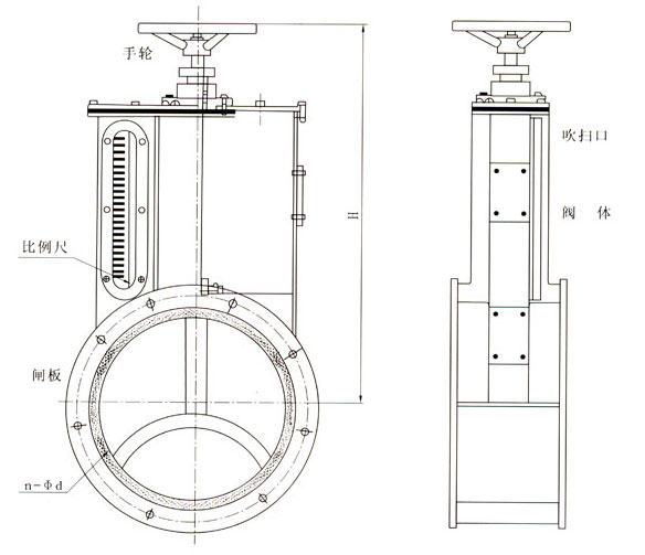 TZW型手動升降比例閥外形結構尺寸圖