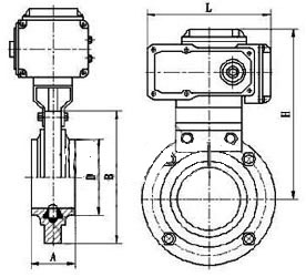 D981F電動衛生級蝶閥PN6~PN16外形結構尺寸圖