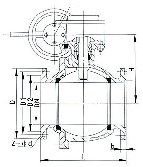 Q347F-16C˹̶ʽܛܷyҪBӳߴD