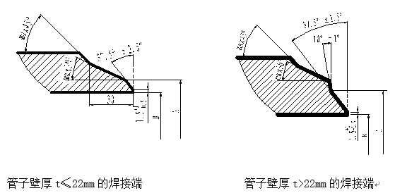 閥門焊接連接坡口示意圖